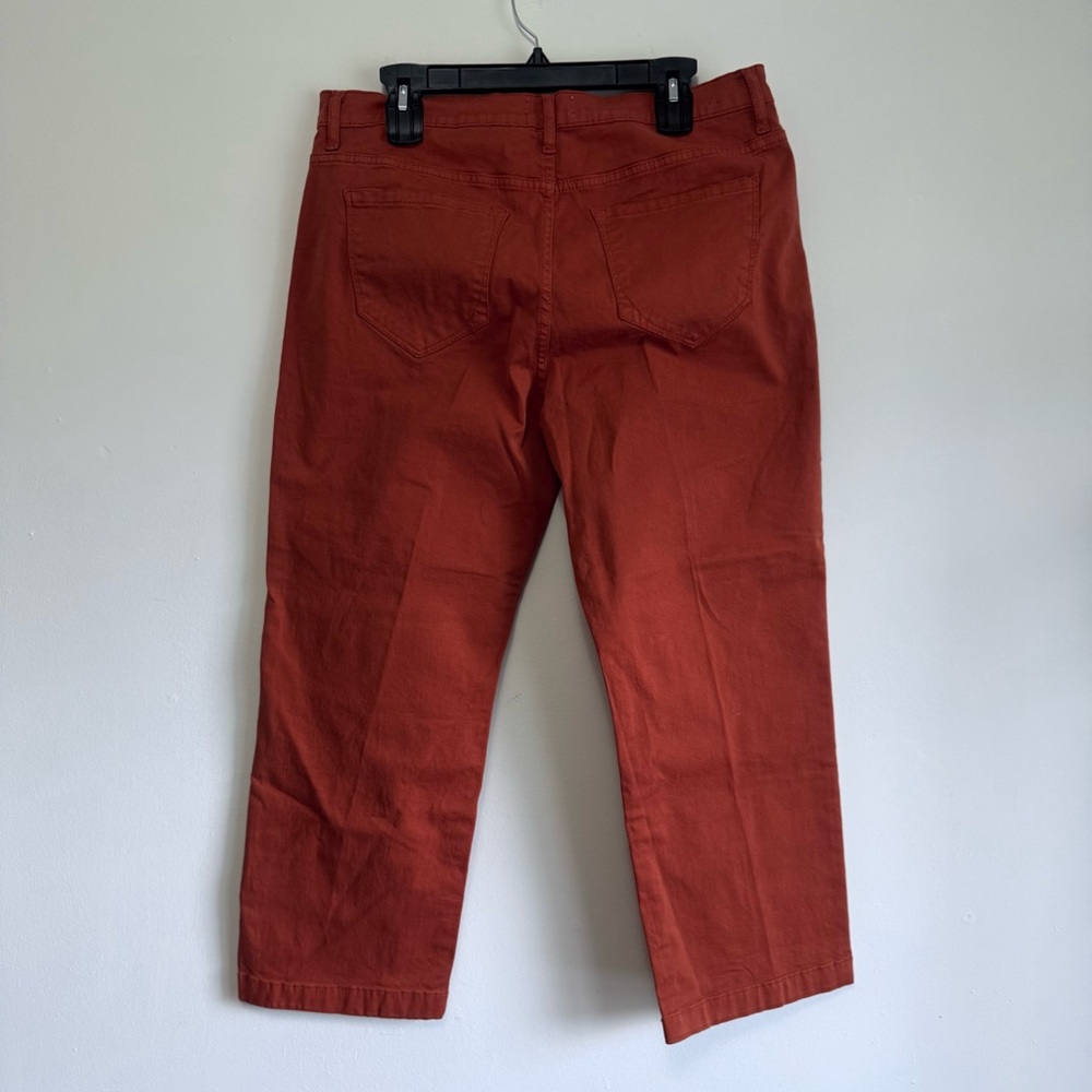 Kensie Rust Burnt Orange High Waisted Cropped Cargo Utility Pants 12 - Picture 6 of 8